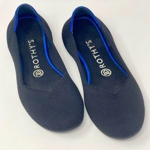 Rothy's The Flat Round Toe Ballet Flats Black Size 7.5